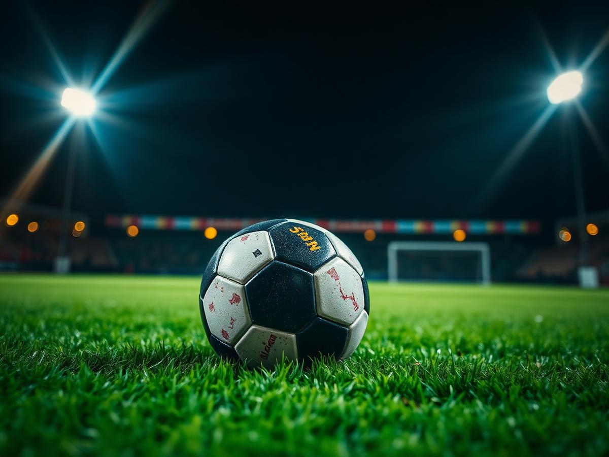 Soccer pitch at night